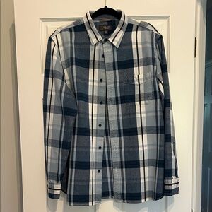 Men's Navy and White Plaid Button Down Shirt from Nordstrom